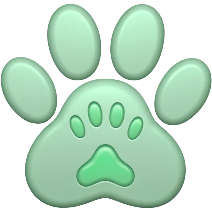 a pastel green pawprint emoji