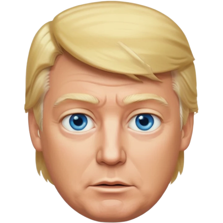 Donald Trump with blue eyes, blonde hair emoji