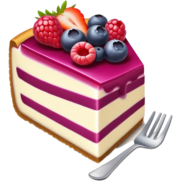 Layered berry cheesecake slice  emoji