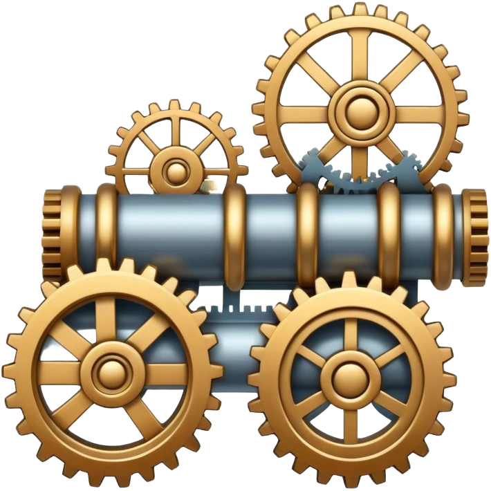 continuous integration pipeline with code and gears emoji