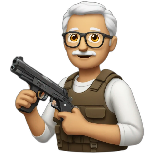 Grandfather with a gun emoji