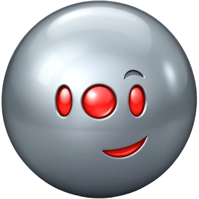 Shinny silver pinball ball emoji