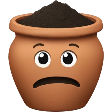 clay pot with pile of soil on top emoji
