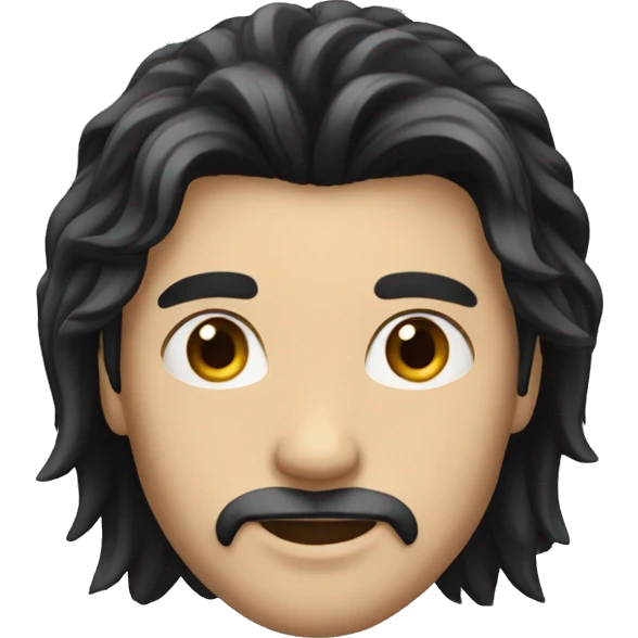 Male long black Hair emoji