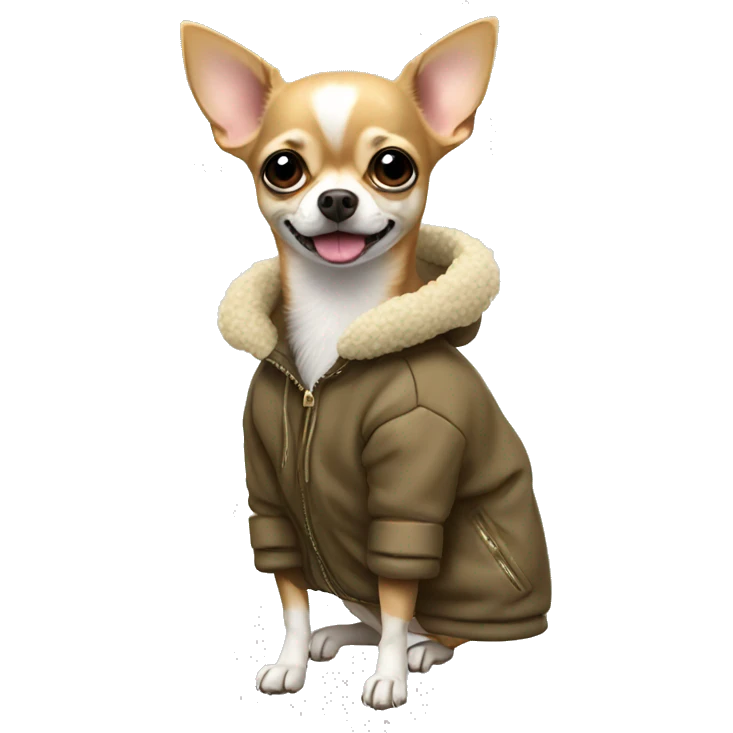 Chihuahua in a winter coat emoji
