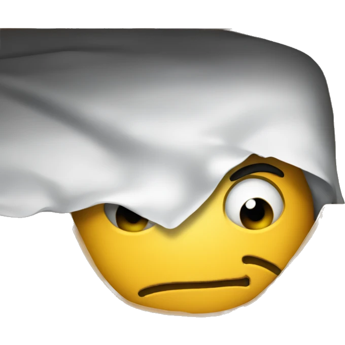 Hiding under the bed with scary smile emoji
