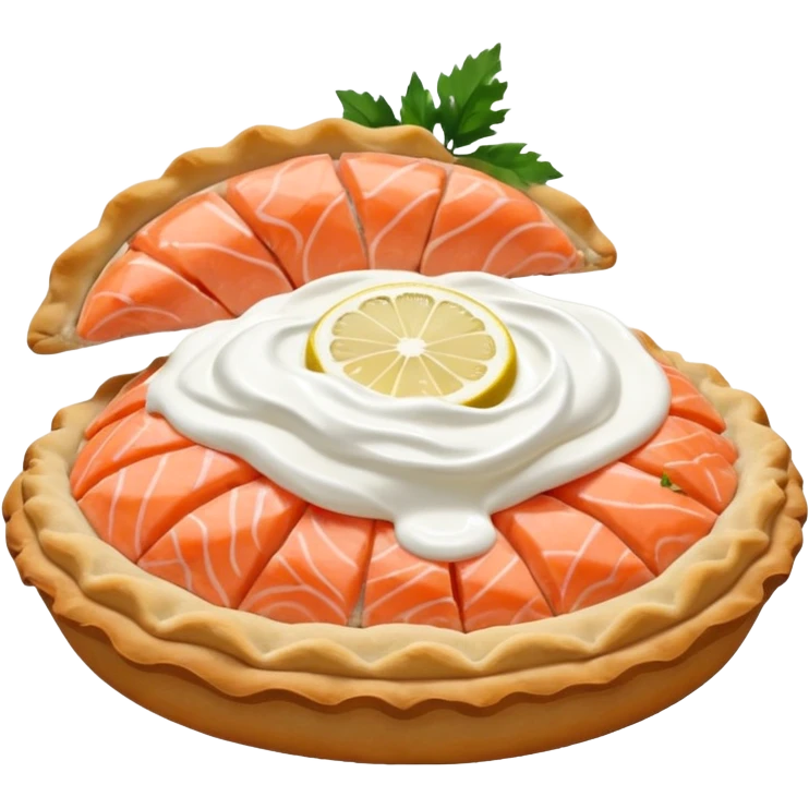 Karelian pasty with cream on top finnish with cream on top and salmon and lemon emoji