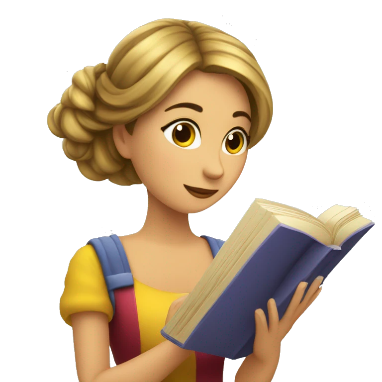 Chica leyendo libro sant jordi emoji