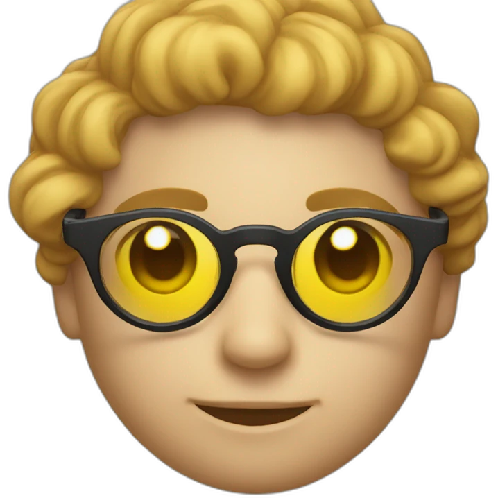 circle emoji with flex glasses emoji