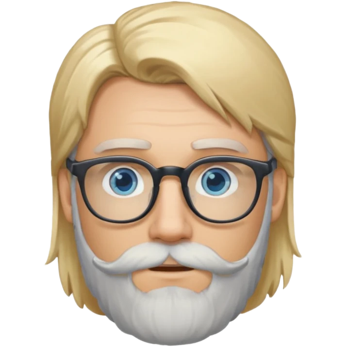 blond man with beard and spectacles and long hair emoji