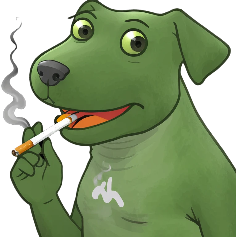 Dog smoking emoji