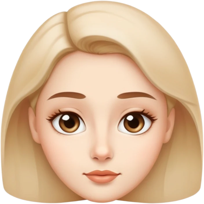 Oval face, soft jawline, full cheeks, expressive wide eyes, straight nose, curved lips, calm confident gaze, natural beauty with gentle elegance emoji