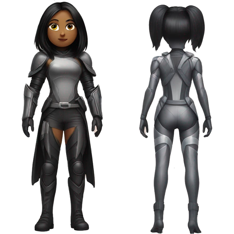 Girl looking like alita angel worrior looking like a cutw bunny emoji