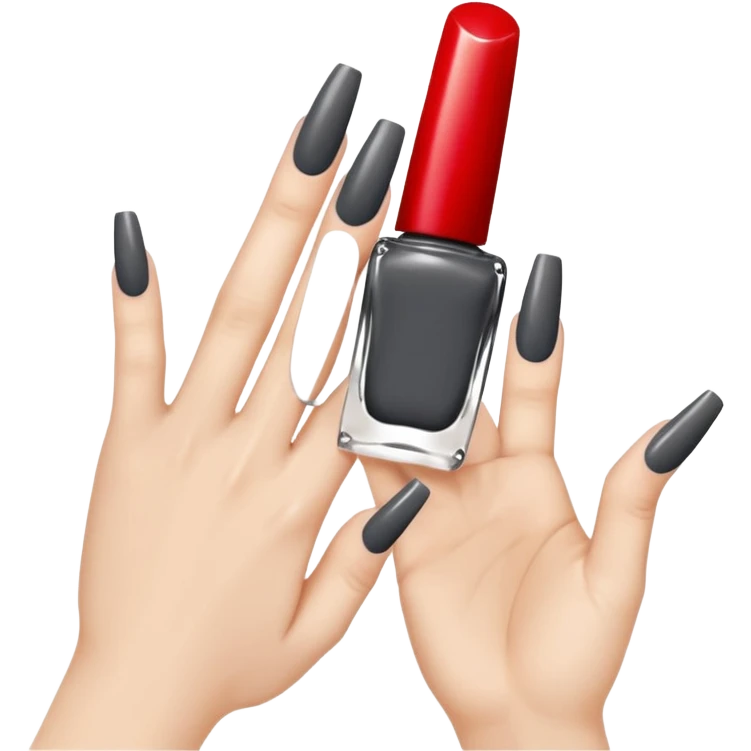 Christian Louboutin dark grey nail polish  emoji