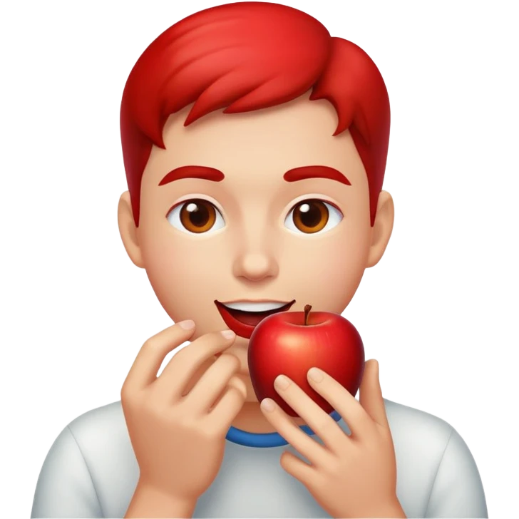 me eating a apple emoji