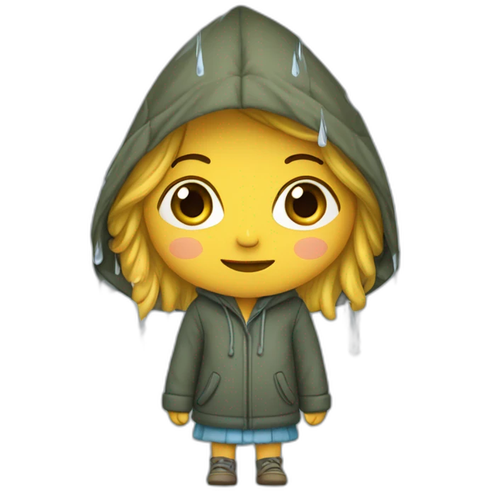 Fille sous la pluie emoji