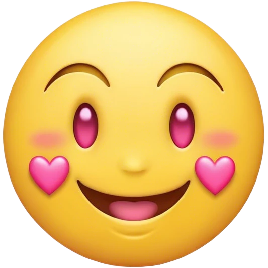 Circular yellow smiling face with pink hearts as eyes emoji