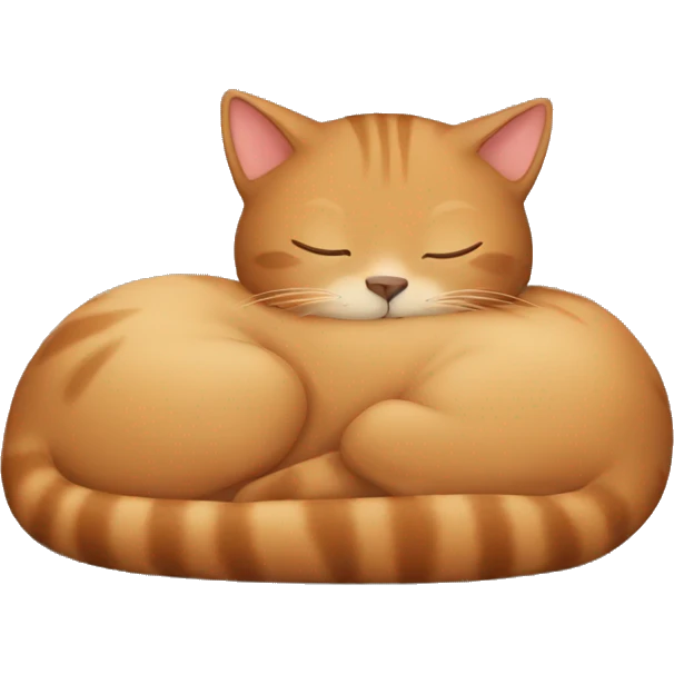 Brown cat sleeping emoji