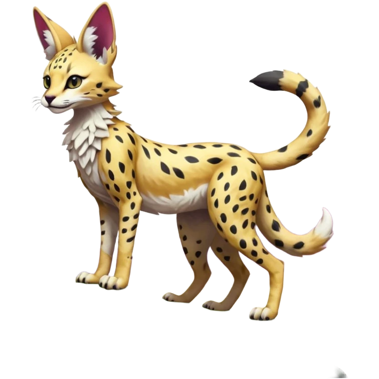 Epic complex detailed aesthetic-scenic-Fakémon-Trico-Sergal-Serval-Vernid-creature emoji