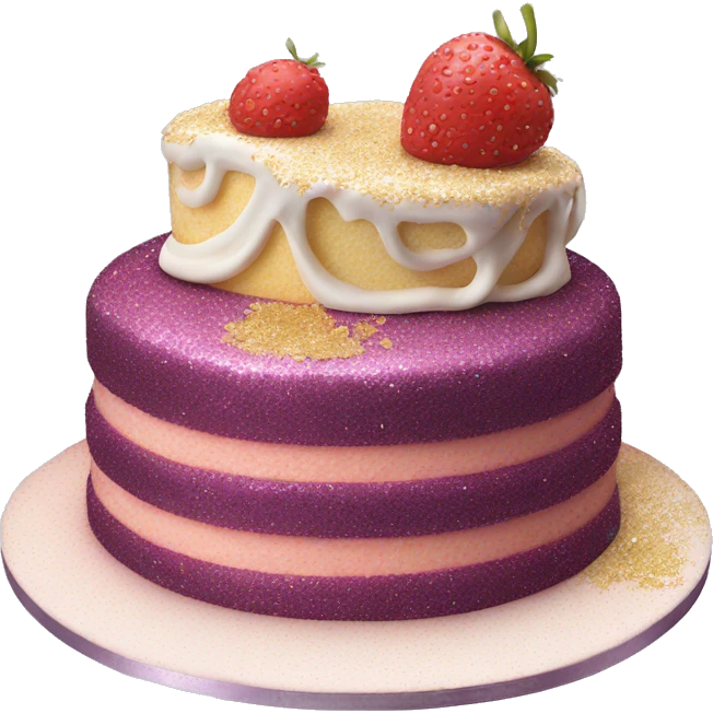 Realistic cake with glitter emoji