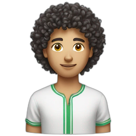 Curly hair guy with tunisian shirt  emoji