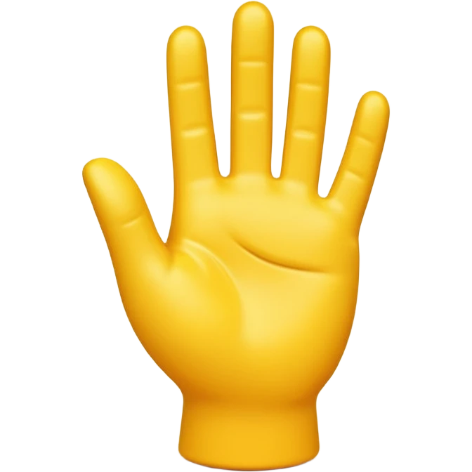 Apple-style 3D illustration of a single yellow hand like emoji emoji