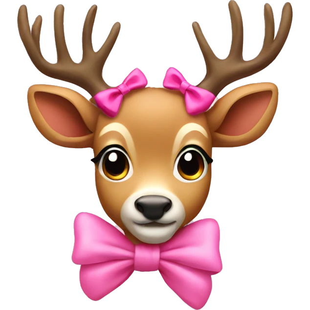 deer with pink bow emoji