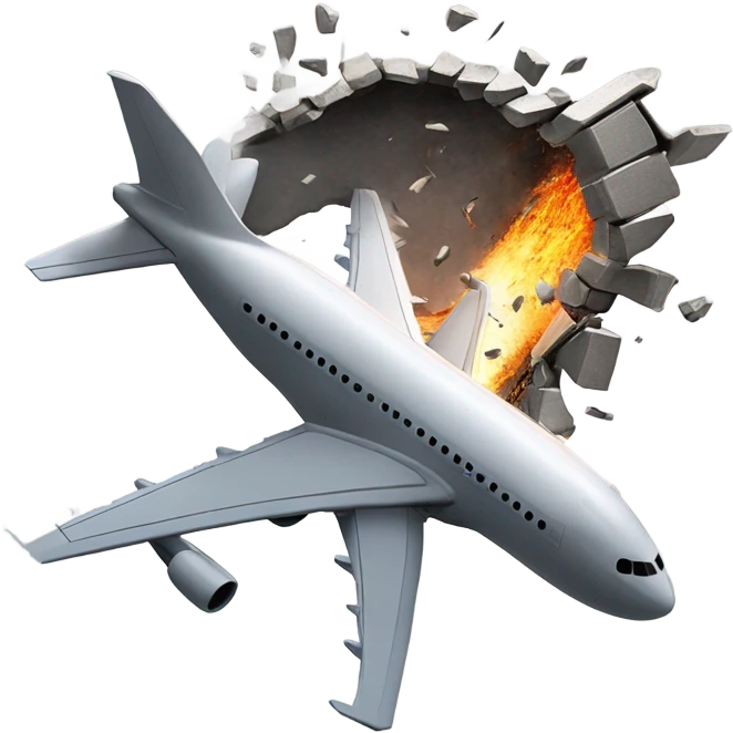Plane hitting wall emoji