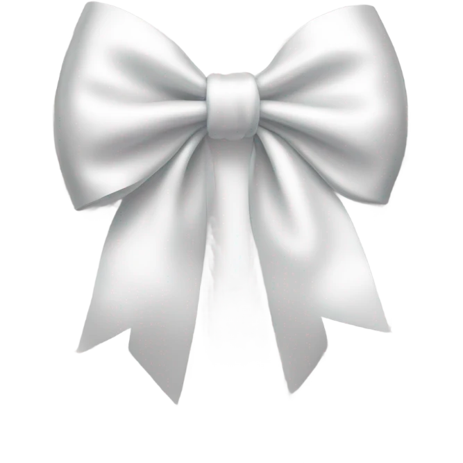 white satin bow emoji