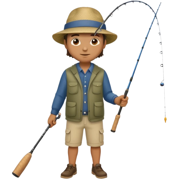 man casting a fishing rod, full body emoji