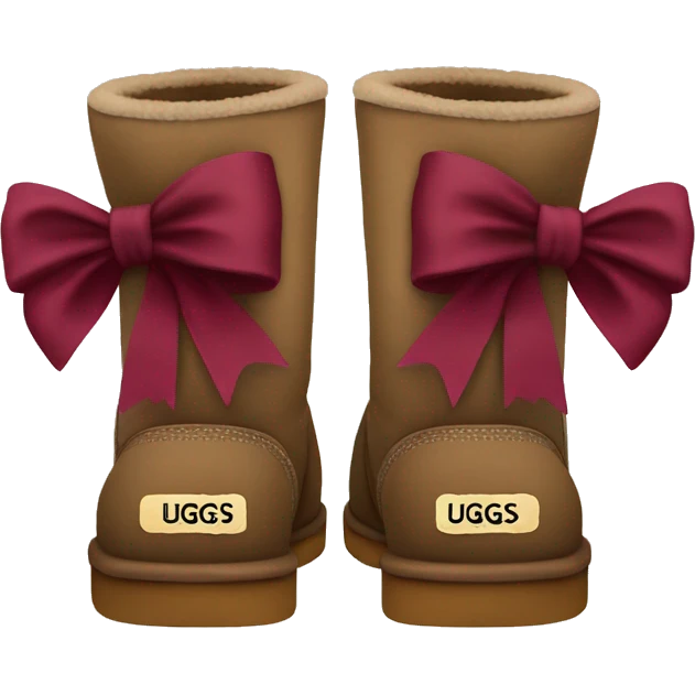 Uggs with burgundy bows on the back emoji