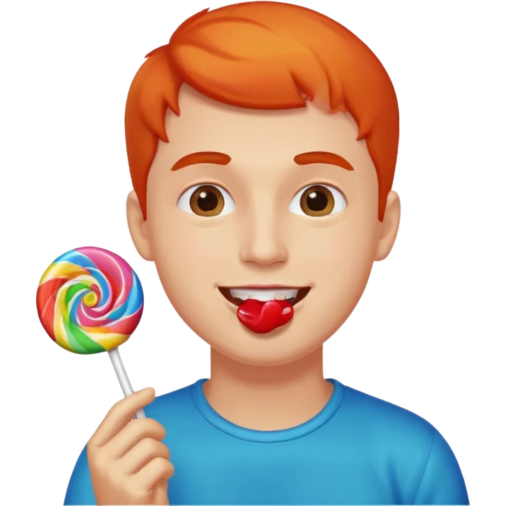 Guy eating lollipop emoji