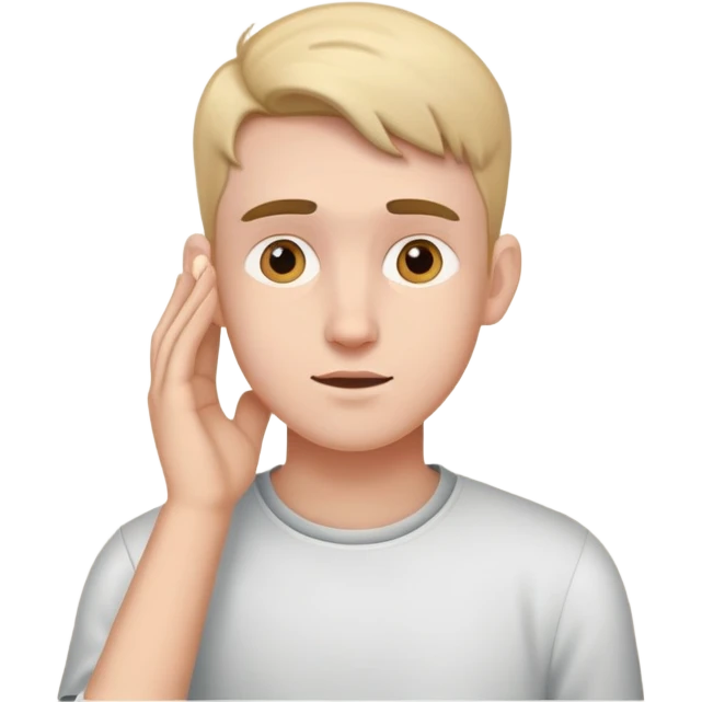 young man hearing impairment emoji