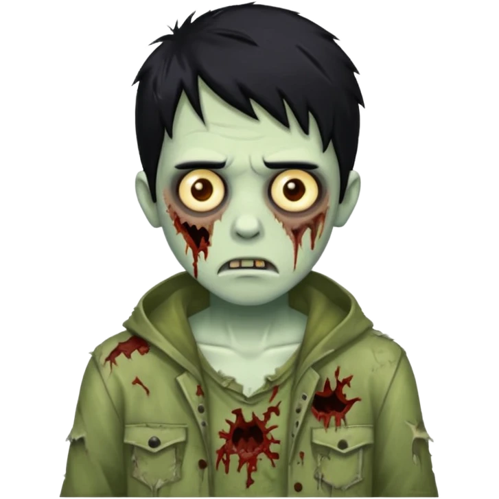 Boy zombie with black hair emoji