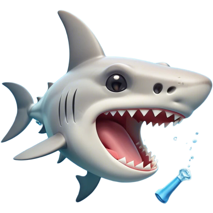 Cinematic Cute Yawning Hammerhead Shark Portrait Emoji, Head tilted slightly with a dramatic, wide-open yawn, showcasing its unique hammer-shaped head with relaxed, drooping fins and sleepy, half-closed eyes, Simplified yet irresistibly adorable features, highly detailed, glowing with a soft, cozy oceanic glow, high shine, relaxed yet expressive, stylized with a hint of whimsical aquatic ease, soft glowing outline, capturing the essence of a drowsy yet affectionate hammerhead that appears ready to stretch and yawn its way out of the screen! emoji