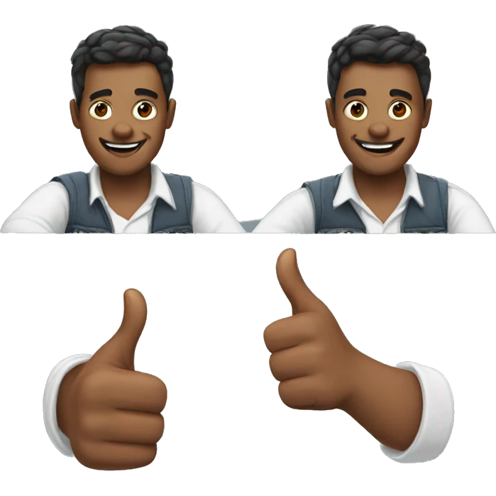 Gay man putting thumbs up emoji