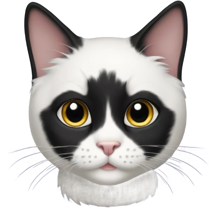 female tuxedo cat with long hair emoji