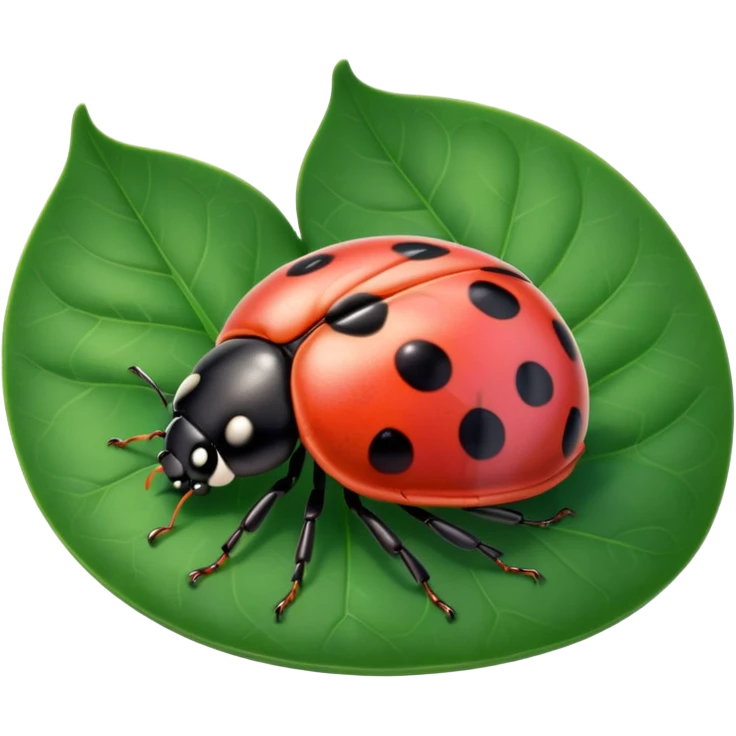  cute pink lady bug on leaf emoji