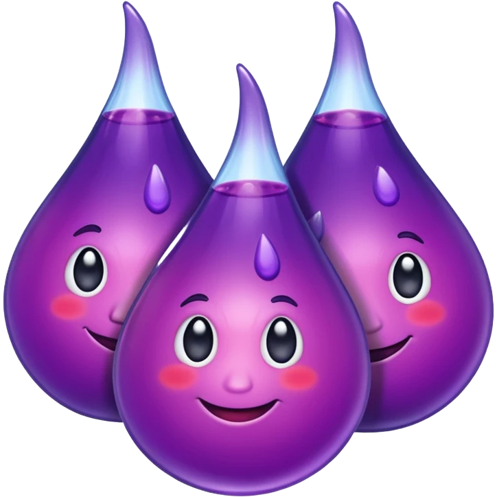 3 purple Drops with kool aids signature color, Juicy emoji