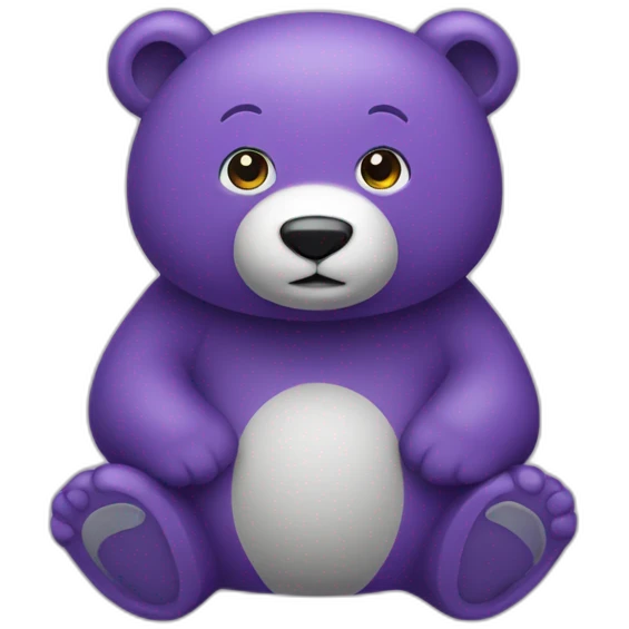 Un ours violet emoji