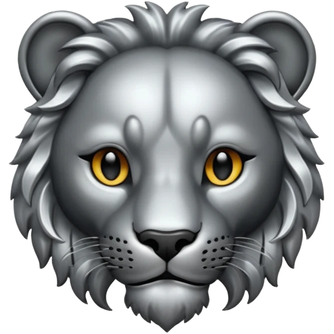 Black silver Leon head emoji