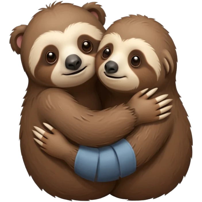 a sloth and a bear hugging emoji