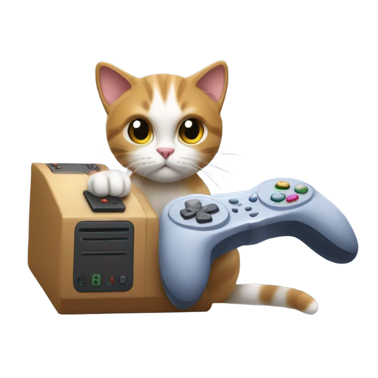 cat playing video games emoji