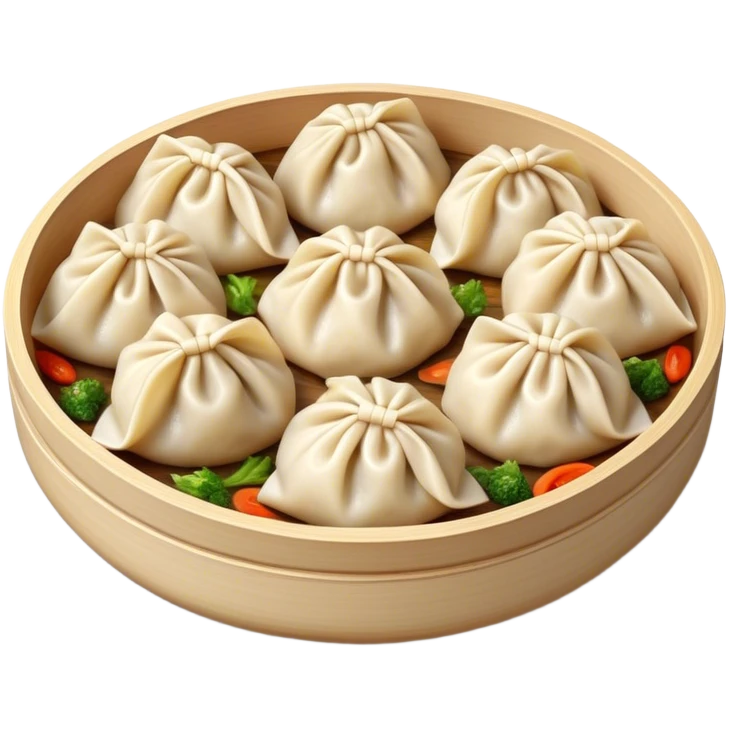 Cinematic Realistic Jiaozi Dish Emoji, depicted as delicate, handcrafted dumplings filled with savory meat and vegetables, rendered with detailed textures and warm, inviting lighting. emoji