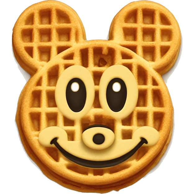 Mickey Mouse shaped waffle emoji