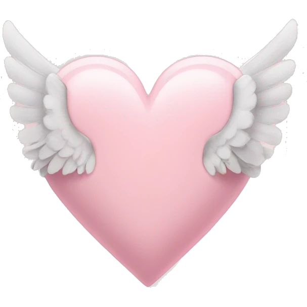 Light pink heart with angel wings and halo emoji