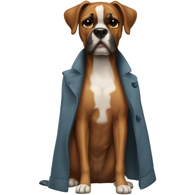 Dog boxer wearing coat emoji
