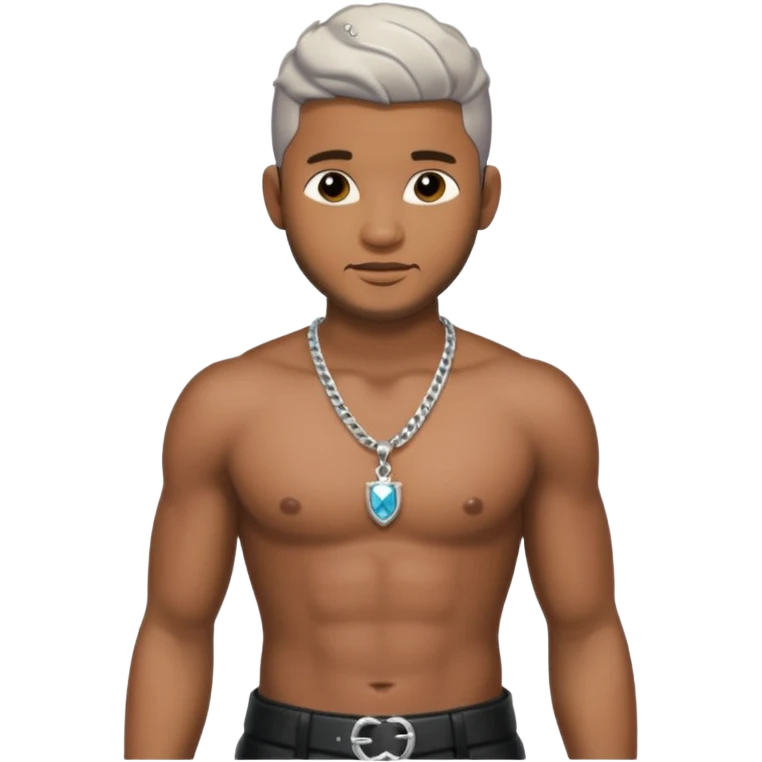 Usher Raymond IV shirtless with necklace and black leather pants emoji