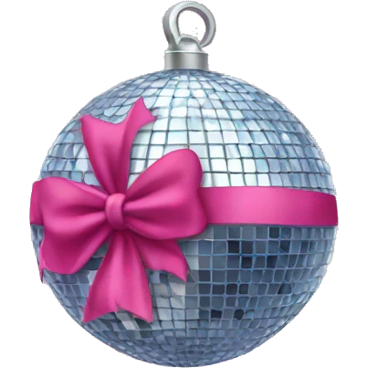 disco ball with a bow on it emoji