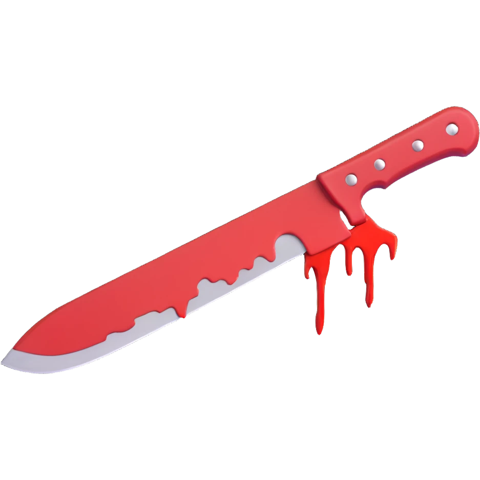 bloody knife with sinister vibe, horror game emoji style for stream emoji